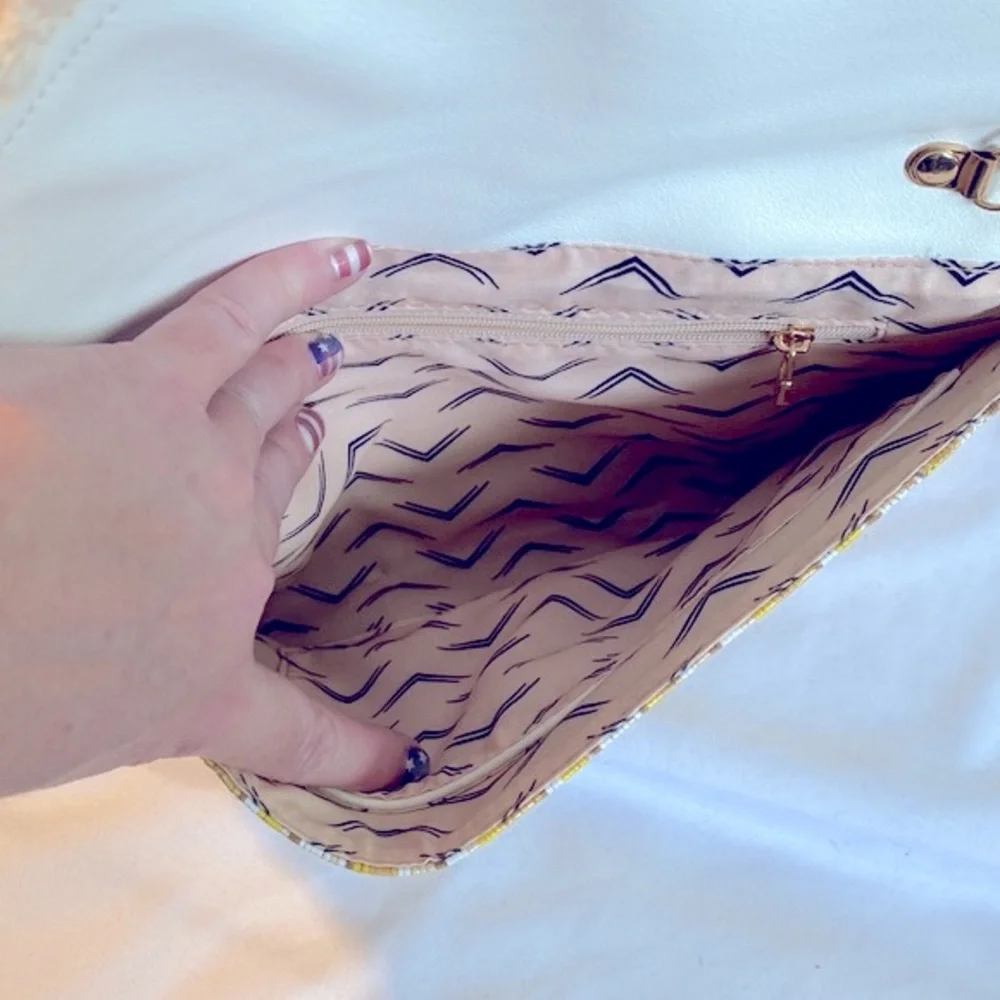 Boho Style Woven Striped Envelope Clutch